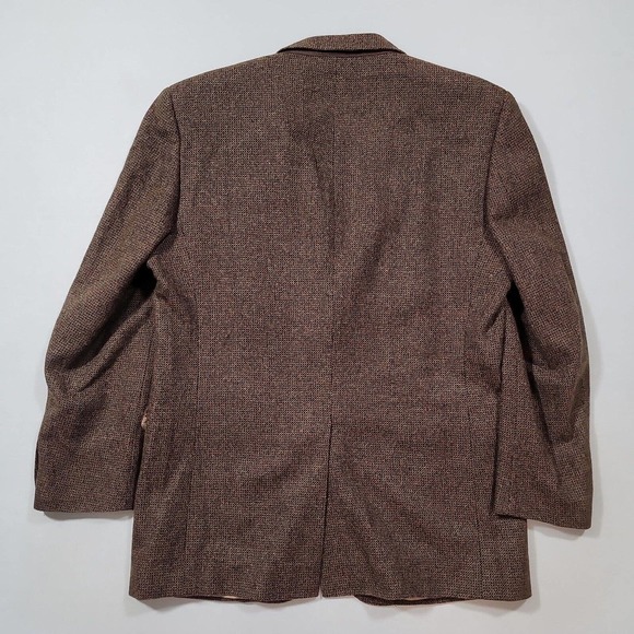 JoS A Bank Lambswool Cashmere Sport Coat Mens 44L 44 Brown Patterned Blazer - Picture 3 of 8